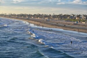 san diego beach birds eye view in oceanside california